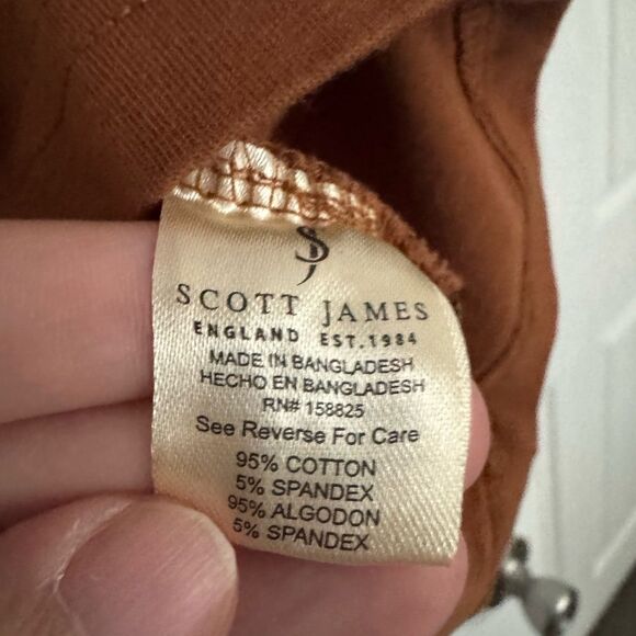 Scott James England Preppy Polo Burnt Orange Size Small - Picture 3 of 3